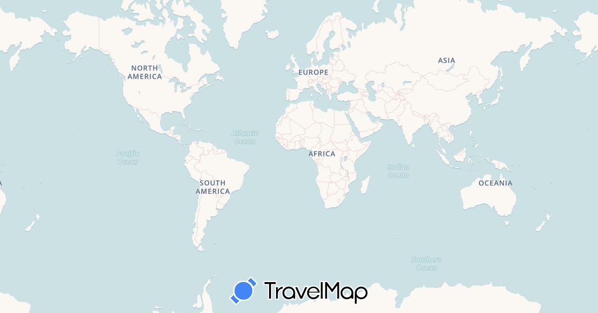 TravelMap itinerary: driving, plane in Canada, Netherlands, United States (Europe, North America)